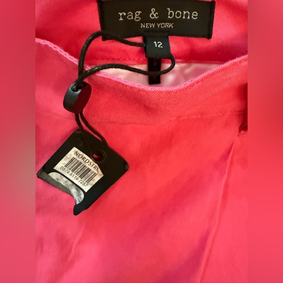 NWT Rag & Bone Ivy Linen Blend Tailored Shorts in Pink Size 12 - Picture 13 of 14